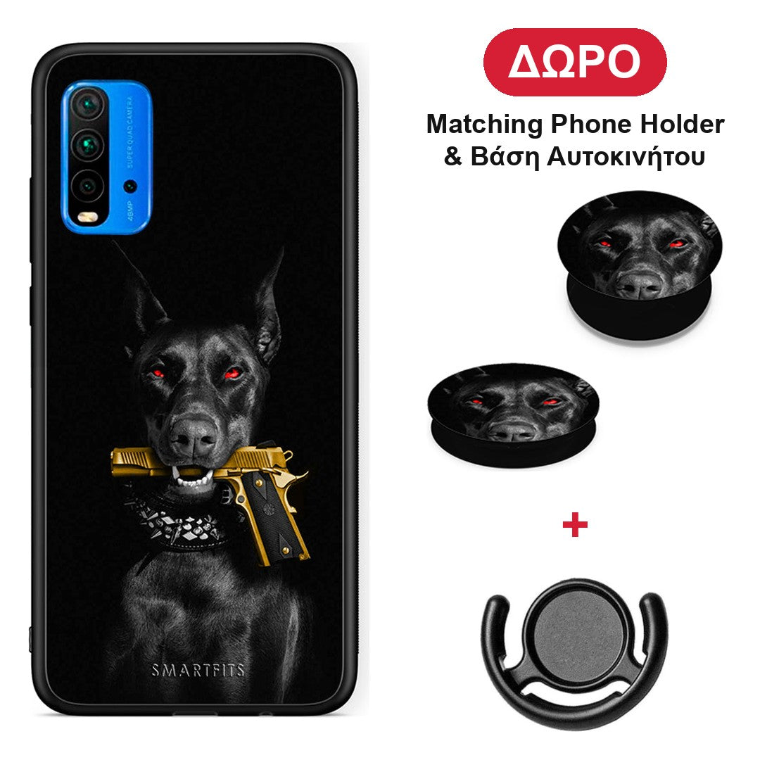 Golden Gun - Xiaomi Poco M3 θήκη + Δώρο Phone Holder & Βάση Αυτοκινήτου
