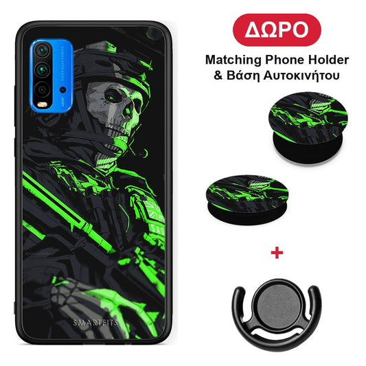 Green Soldier - Xiaomi Poco M3 θήκη + Δώρο Phone Holder & Βάση Αυτοκινήτου