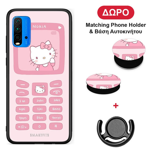 Hello Kitten - Xiaomi Poco M3 θήκη + Δώρο Phone Holder & Βάση Αυτοκινήτου