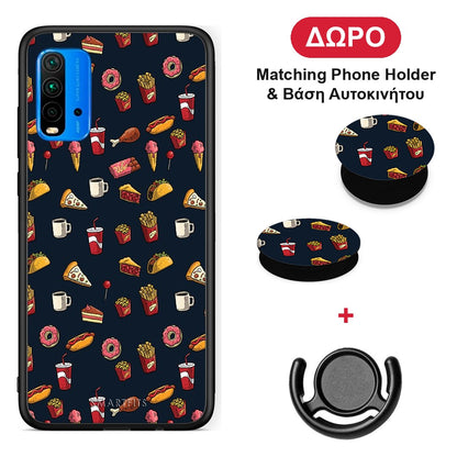 Random Hungry - Xiaomi Poco M3 θήκη + Δώρο Phone Holder & Βάση Αυτοκινήτου