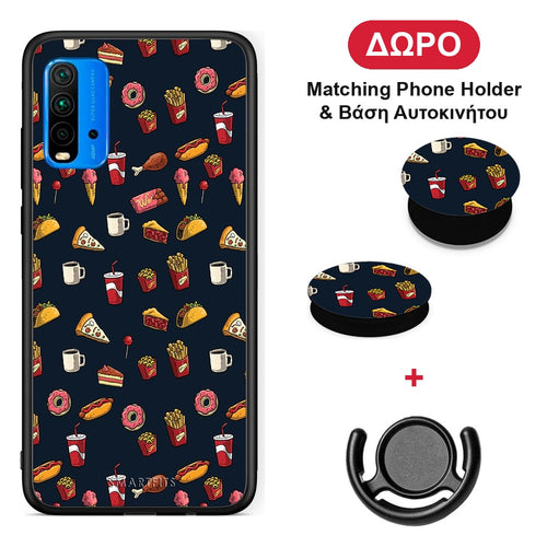 Random Hungry - Xiaomi Poco M3 θήκη + Δώρο Phone Holder & Βάση Αυτοκινήτου