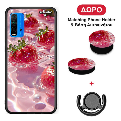 Juicy Strawberries - Xiaomi Poco M3 θήκη + Δώρο Phone Holder & Βάση Αυτοκινήτου