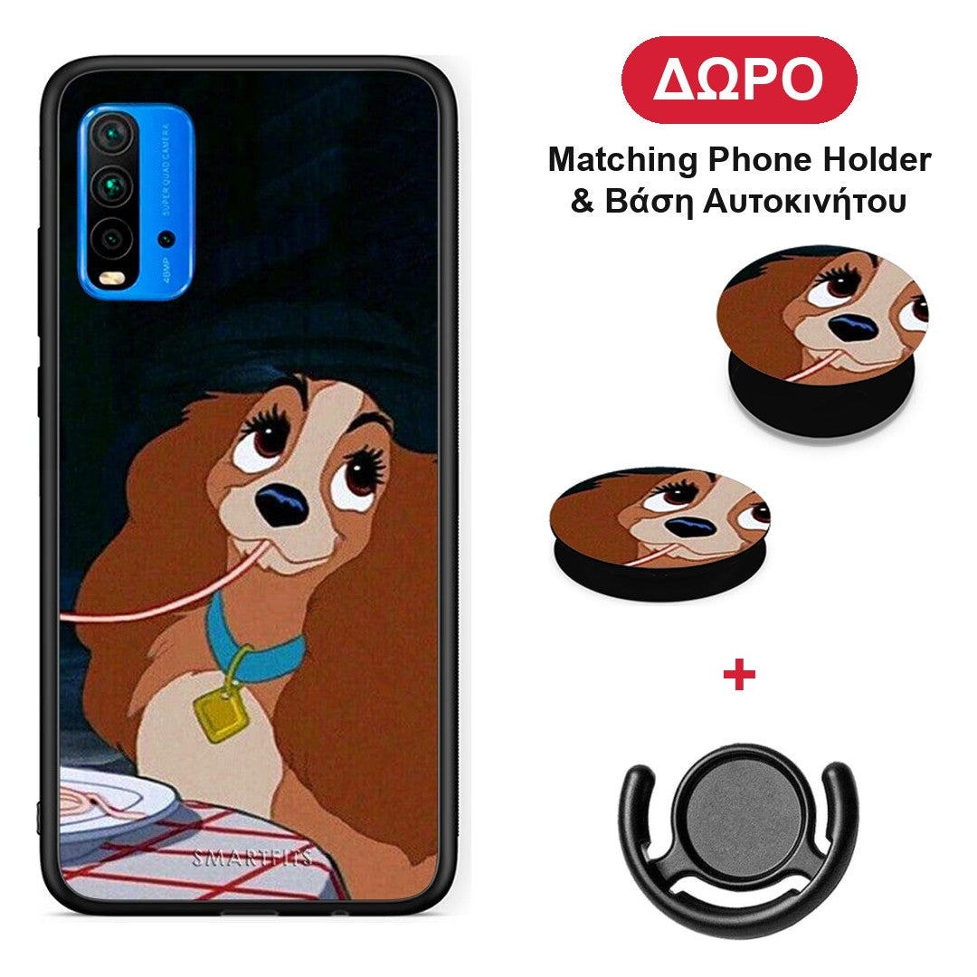Lady And Tramp 2 - Xiaomi Poco M3 θήκη + Δώρο Phone Holder & Βάση Αυτοκινήτου