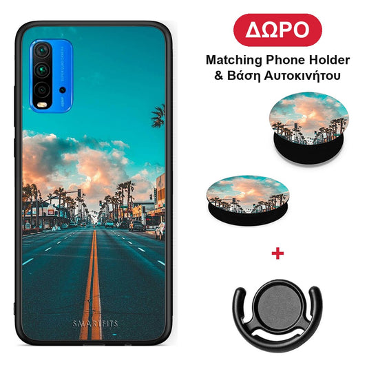 Landscape City - Xiaomi Poco M3 θήκη + Δώρο Phone Holder & Βάση Αυτοκινήτου