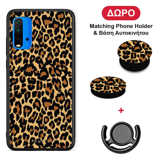 Animal Leopard - Xiaomi Poco M3 θήκη + Δώρο Phone Holder & Βάση Αυτοκινήτου