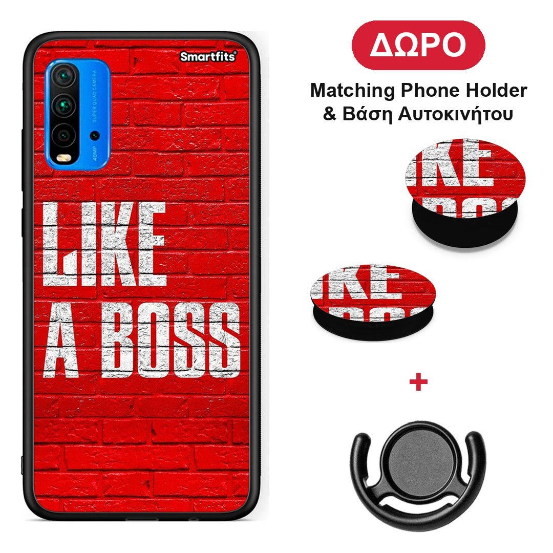 Like A Boss - Xiaomi Poco M3 θήκη + Δώρο Phone Holder & Βάση Αυτοκινήτου