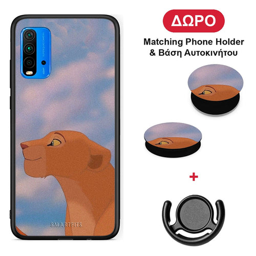 Lion Love 2 - Xiaomi Poco M3 θήκη + Δώρο Phone Holder & Βάση Αυτοκινήτου