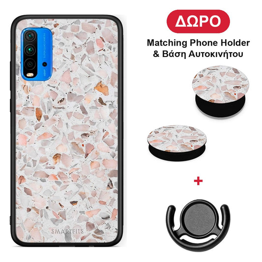 Marble Terrazzo - Xiaomi Poco M3 θήκη + Δώρο Phone Holder & Βάση Αυτοκινήτου