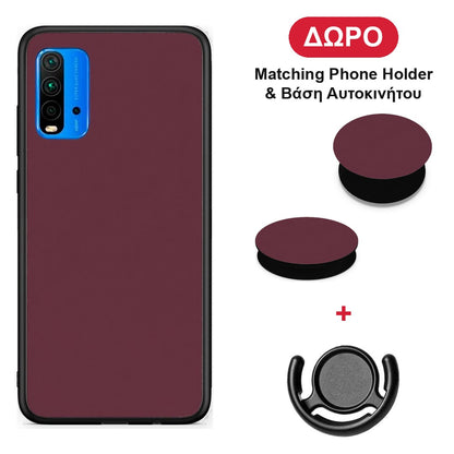Muted Burgundy - Xiaomi Poco M3 θήκη + Δώρο Phone Holder & Βάση Αυτοκινήτου