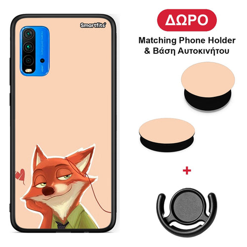 Nick Wilde And Judy Hopps Love 1 - Xiaomi Poco M3 θήκη + Δώρο Phone Holder & Βάση Αυτοκινήτου