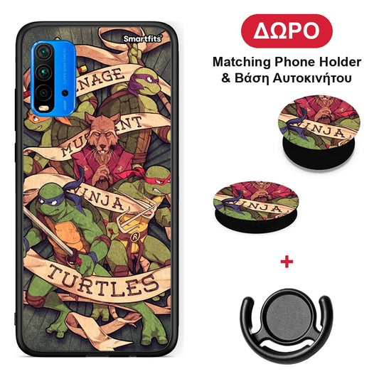 Ninja Turtles - Xiaomi Poco M3 θήκη + Δώρο Phone Holder & Βάση Αυτοκινήτου