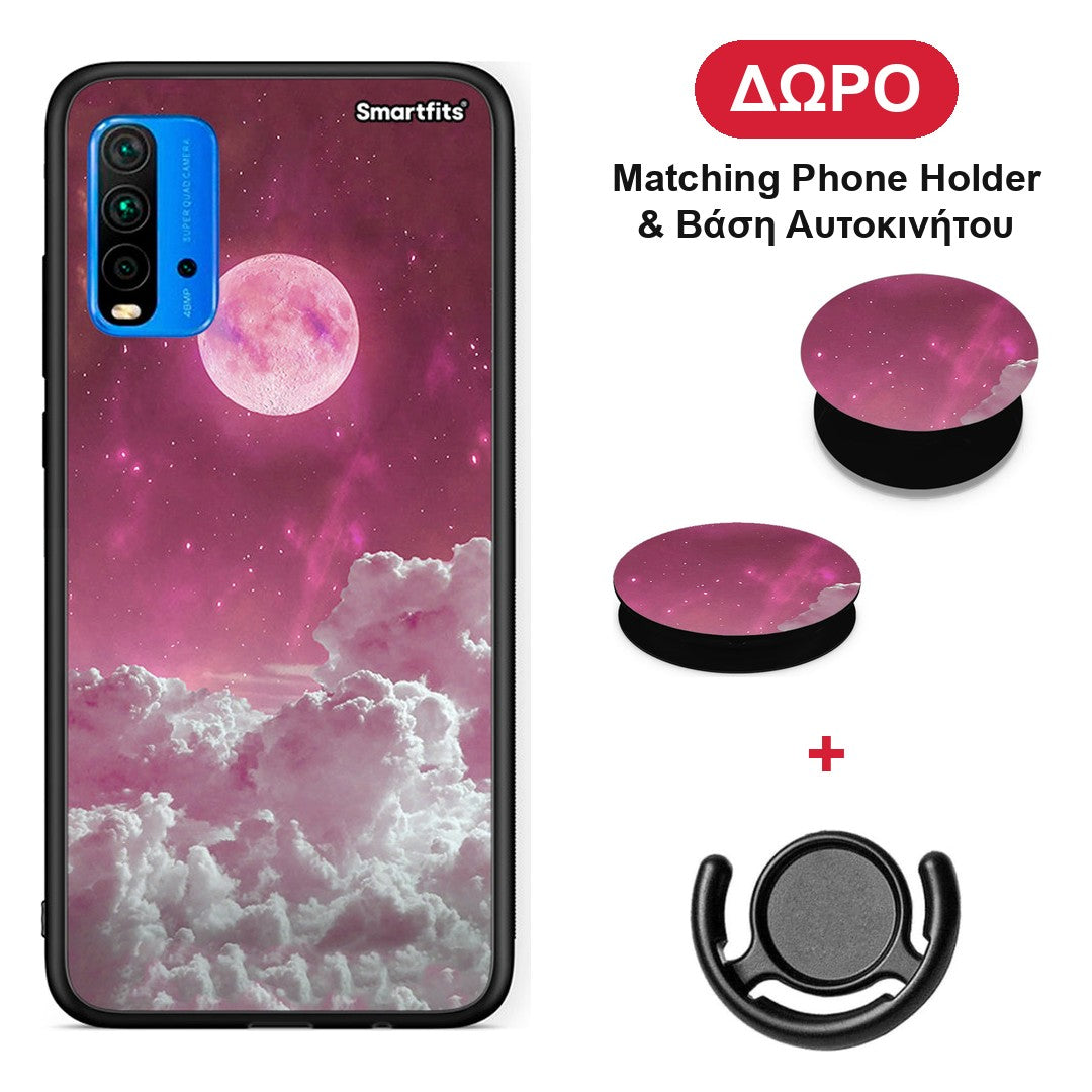 Pink Moon - Xiaomi Poco M3 θήκη + Δώρο Phone Holder & Βάση Αυτοκινήτου