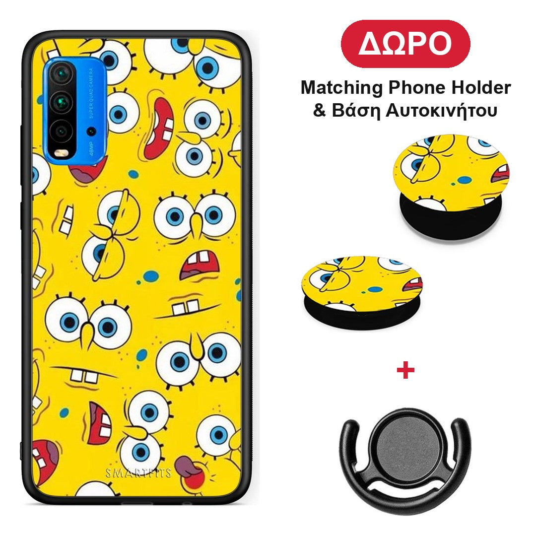 PopArt Sponge - Xiaomi Poco M3 θήκη + Δώρο Phone Holder & Βάση Αυτοκινήτου