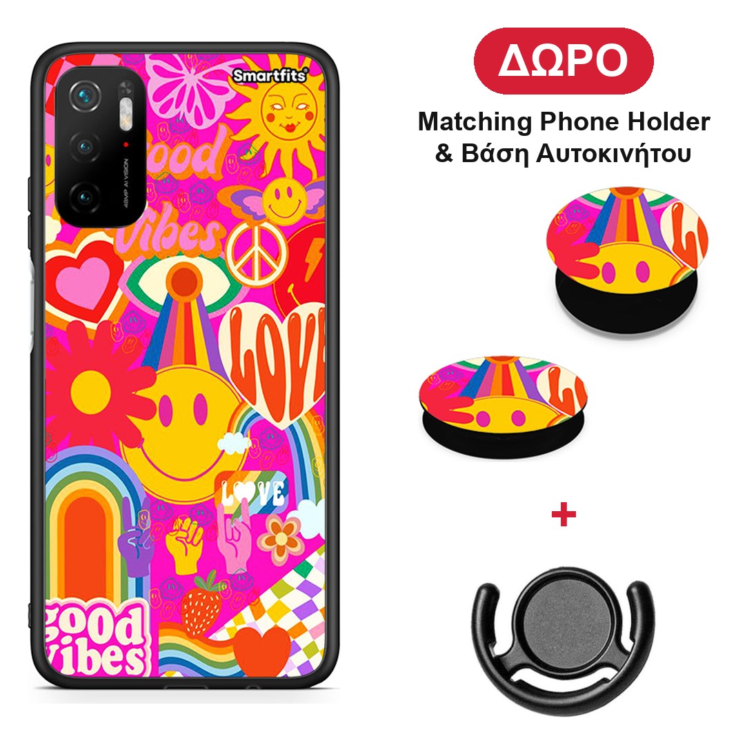 Hippie Love - Xiaomi Poco M3 Pro θήκη + Δώρο Phone Holder & Βάση Αυτοκινήτου