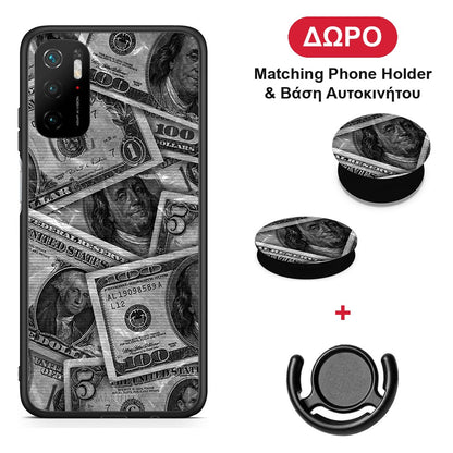 Money Dollars - Xiaomi Poco M3 Pro θήκη + Δώρο Phone Holder & Βάση Αυτοκινήτου