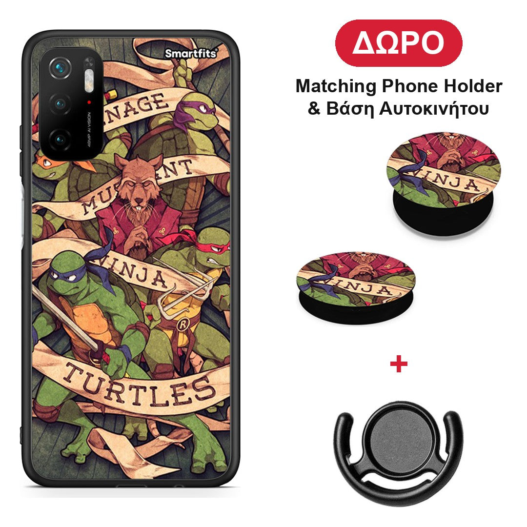 Ninja Turtles - Xiaomi Poco M3 Pro θήκη + Δώρο Phone Holder & Βάση Αυτοκινήτου