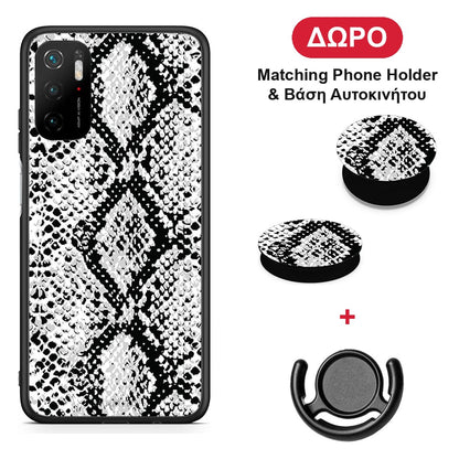 Animal White Snake - Xiaomi Poco M3 Pro θήκη + Δώρο Phone Holder & Βάση Αυτοκινήτου