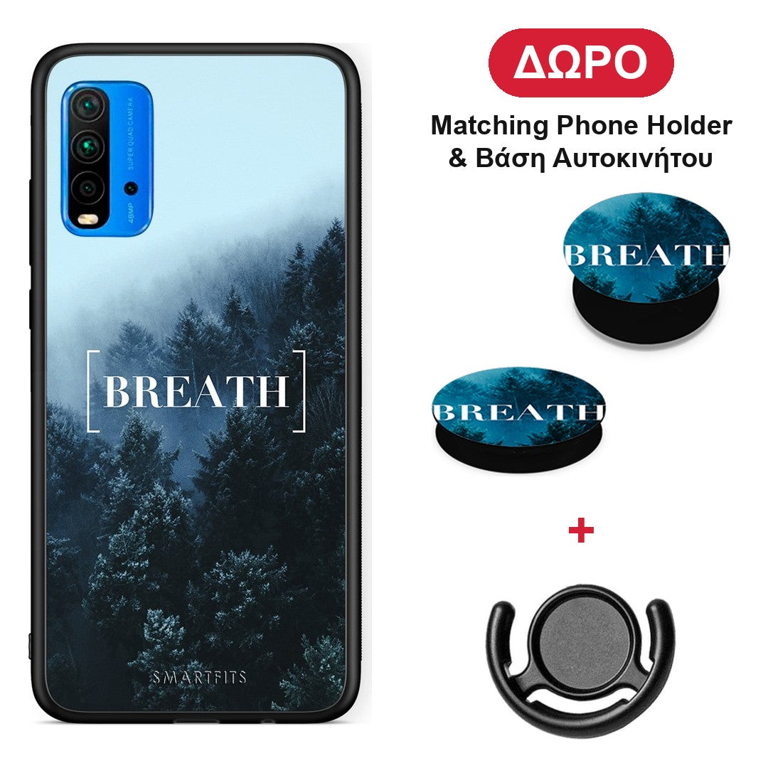 Quote Breath - Xiaomi Poco M3 θήκη + Δώρο Phone Holder & Βάση Αυτοκινήτου