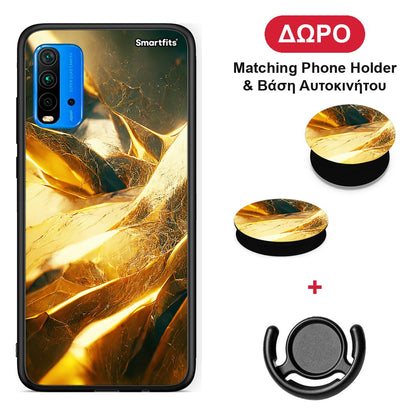 Real Gold - Xiaomi Poco M3 θήκη + Δώρο Phone Holder & Βάση Αυτοκινήτου