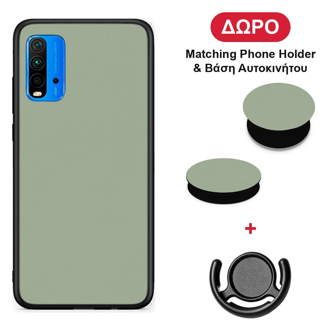 Sage Green - Xiaomi Poco M3 θήκη + Δώρο Phone Holder & Βάση Αυτοκινήτου