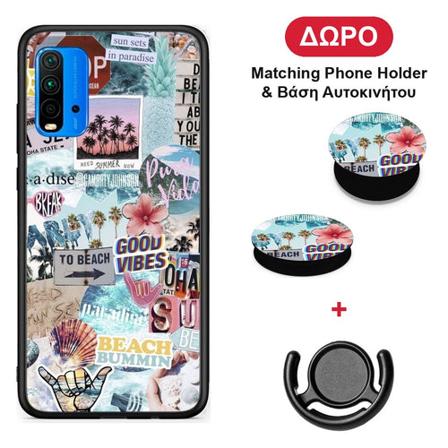 Summer Vibes - Xiaomi Poco M3 θήκη + Δώρο Phone Holder & Βάση Αυτοκινήτου