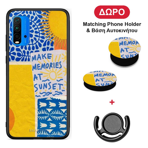 Sunset Memories - Xiaomi Poco M3 θήκη + Δώρο Phone Holder & Βάση Αυτοκινήτου