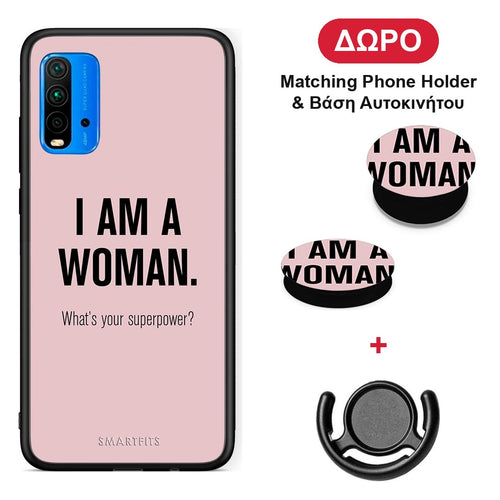 Superpower Woman - Xiaomi Poco M3 θήκη + Δώρο Phone Holder & Βάση Αυτοκινήτου