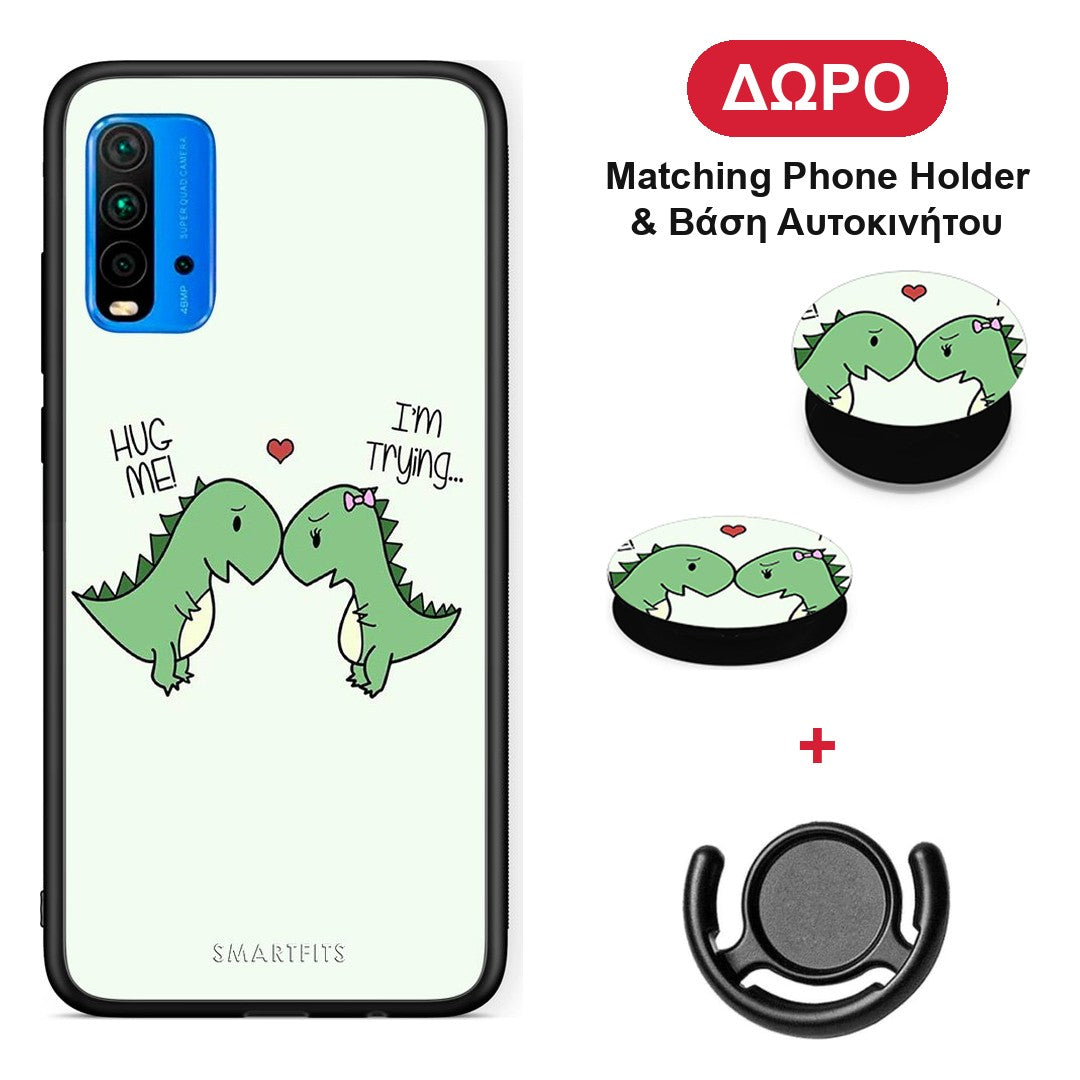 Valentine Rex - Xiaomi Poco M3 θήκη + Δώρο Phone Holder & Βάση Αυτοκινήτου