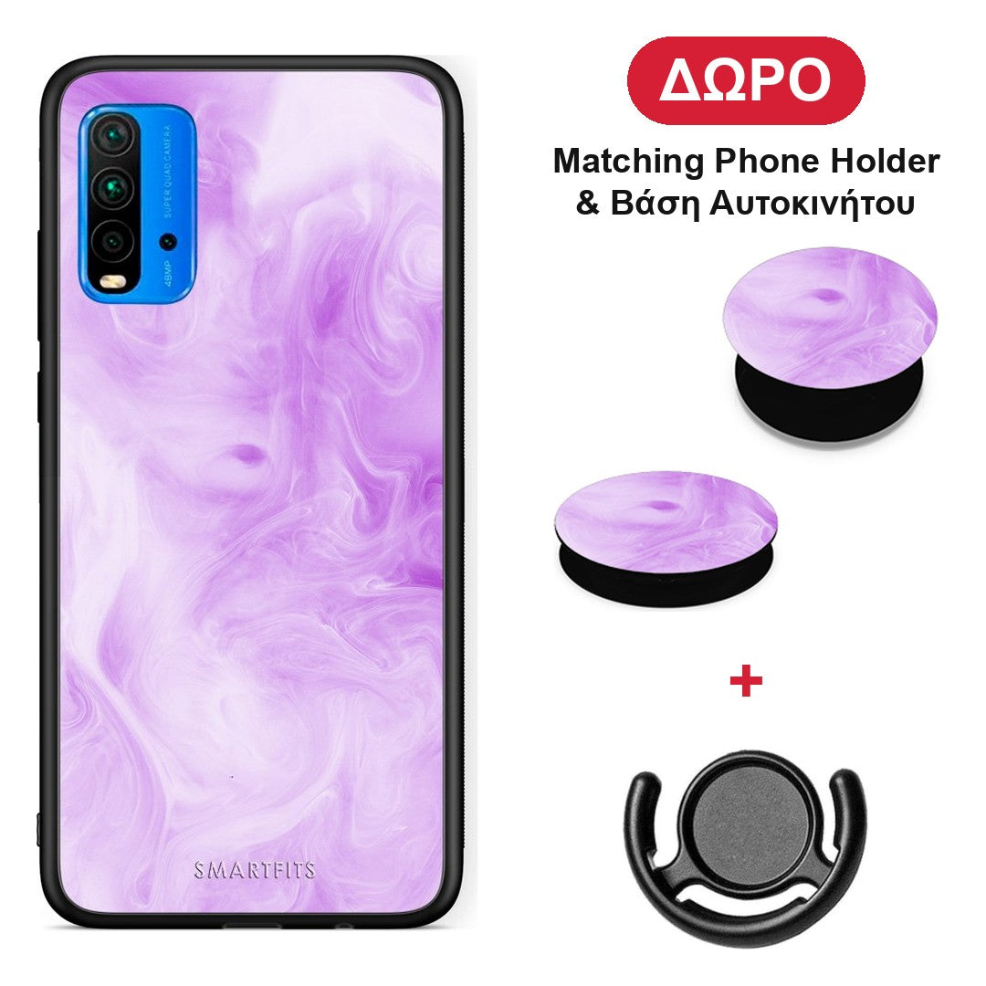 Watercolor Lavender - Xiaomi Poco M3 θήκη + Δώρο Phone Holder & Βάση Αυτοκινήτου