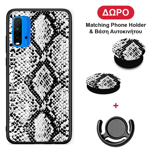 Animal White Snake - Xiaomi Poco M3 θήκη + Δώρο Phone Holder & Βάση Αυτοκινήτου