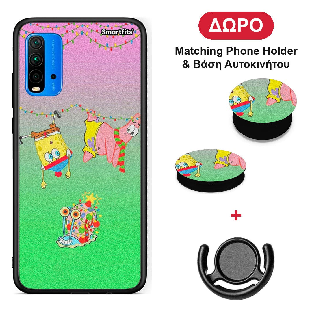 Xmas Lights - Xiaomi Poco M3 θήκη + Δώρο Phone Holder & Βάση Αυτοκινήτου