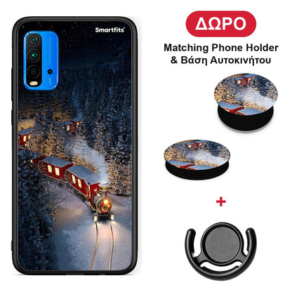 Xmas Train - Xiaomi Poco M3 θήκη + Δώρο Phone Holder & Βάση Αυτοκινήτου