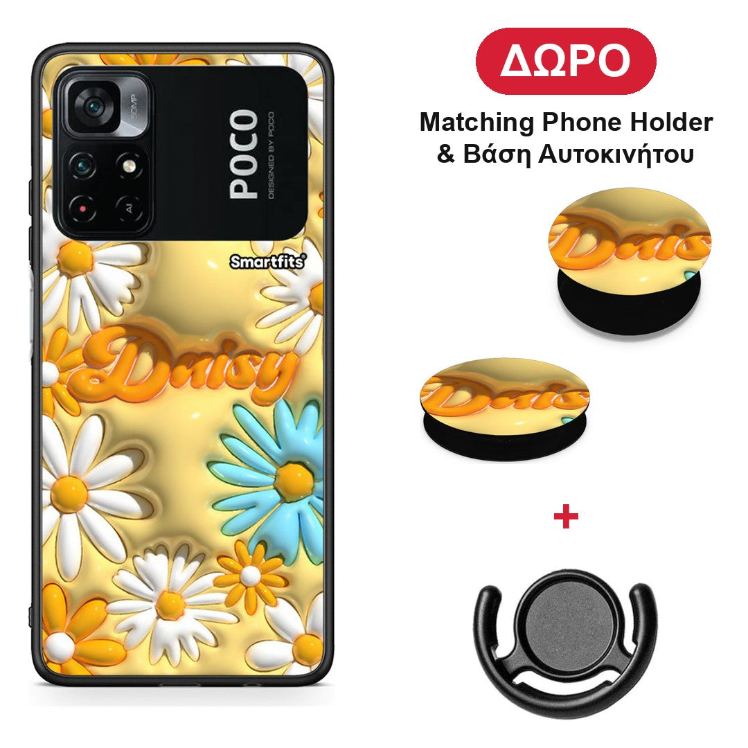 Bubble Daisies - Xiaomi Poco M4 Pro 4G θήκη + Δώρο Phone Holder & Βάση Αυτοκινήτου