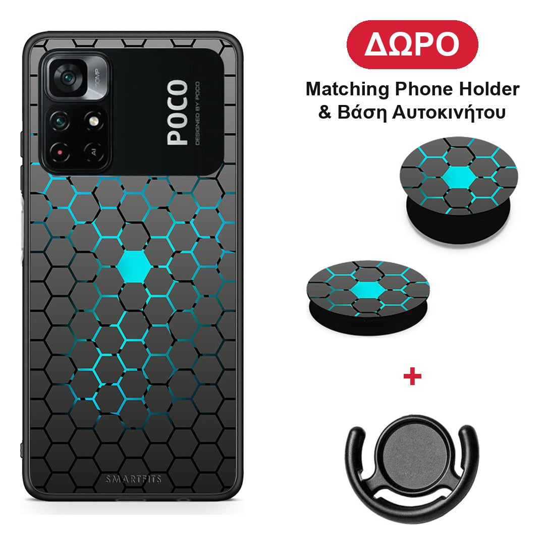 Geometric Hexagonal - Xiaomi Poco M4 Pro 4G θήκη + Δώρο Phone Holder & Βάση Αυτοκινήτου