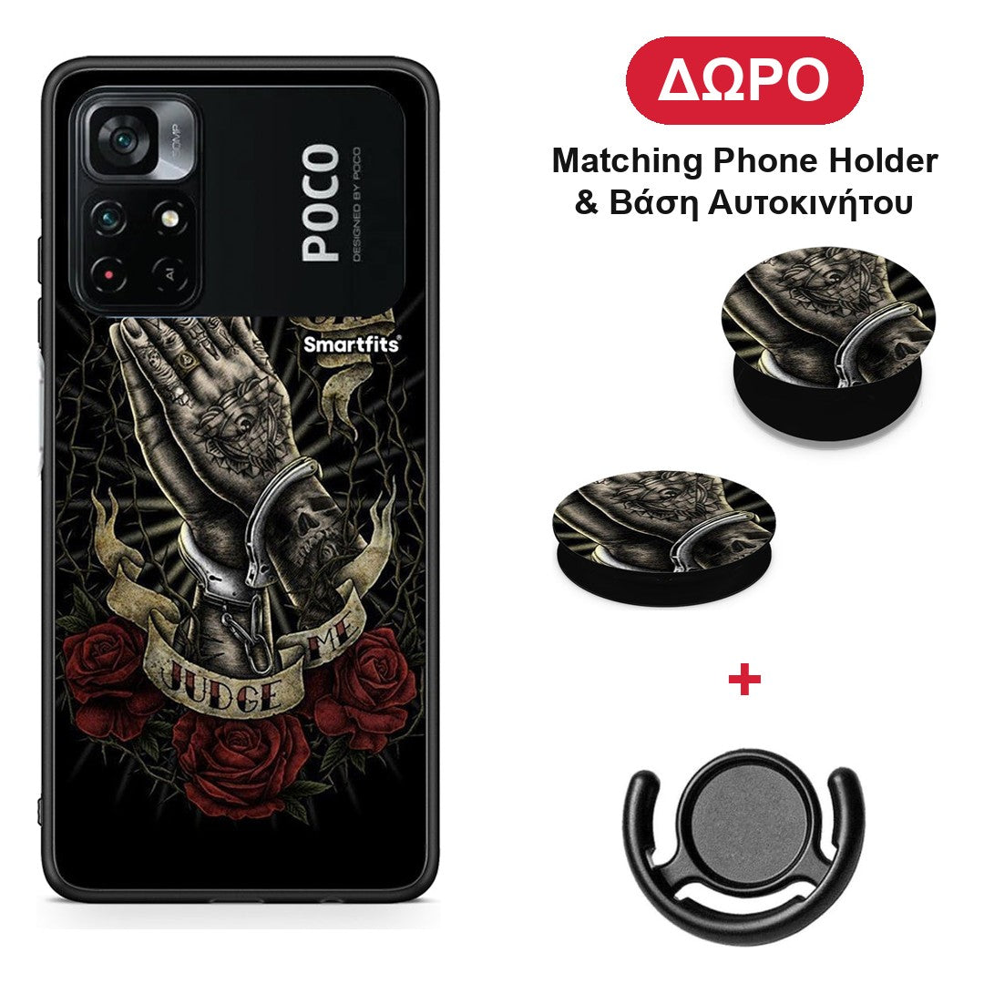 Judge By God - Xiaomi Poco M4 Pro 4G θήκη + Δώρο Phone Holder & Βάση Αυτοκινήτου
