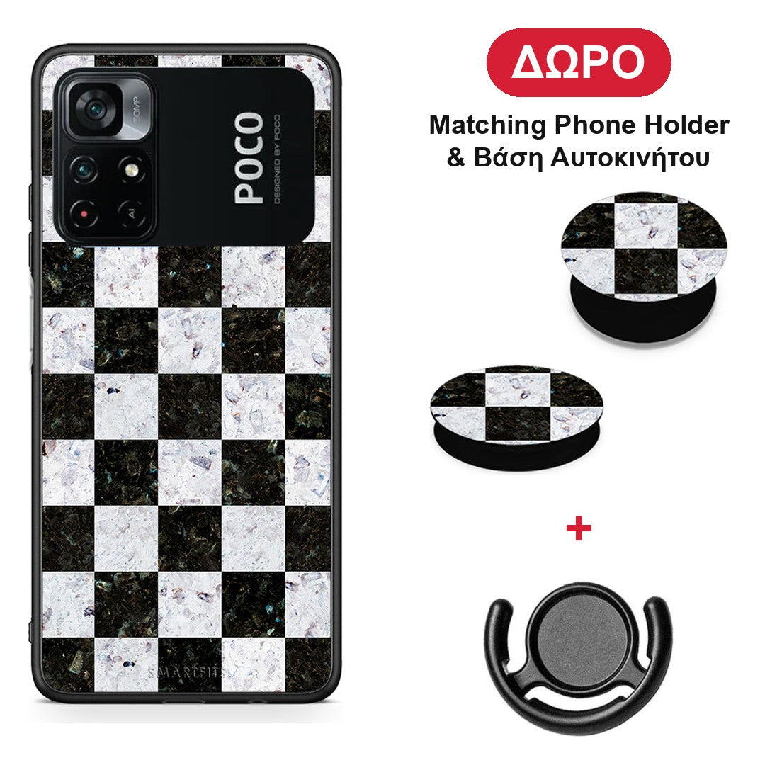 Marble Square Geometric - Xiaomi Poco M4 Pro 4G θήκη + Δώρο Phone Holder & Βάση Αυτοκινήτου