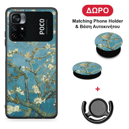 White Blossoms - Xiaomi Poco M4 Pro 4G θήκη + Δώρο Phone Holder & Βάση Αυτοκινήτου