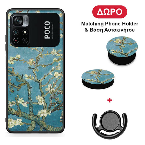 White Blossoms - Xiaomi Poco M4 Pro 4G θήκη + Δώρο Phone Holder & Βάση Αυτοκινήτου