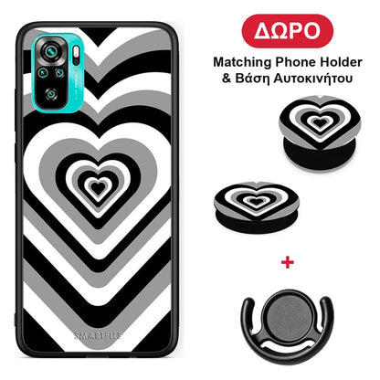 Black Hearts - Xiaomi Poco M5s θήκη + Δώρο Phone Holder & Βάση Αυτοκινήτου