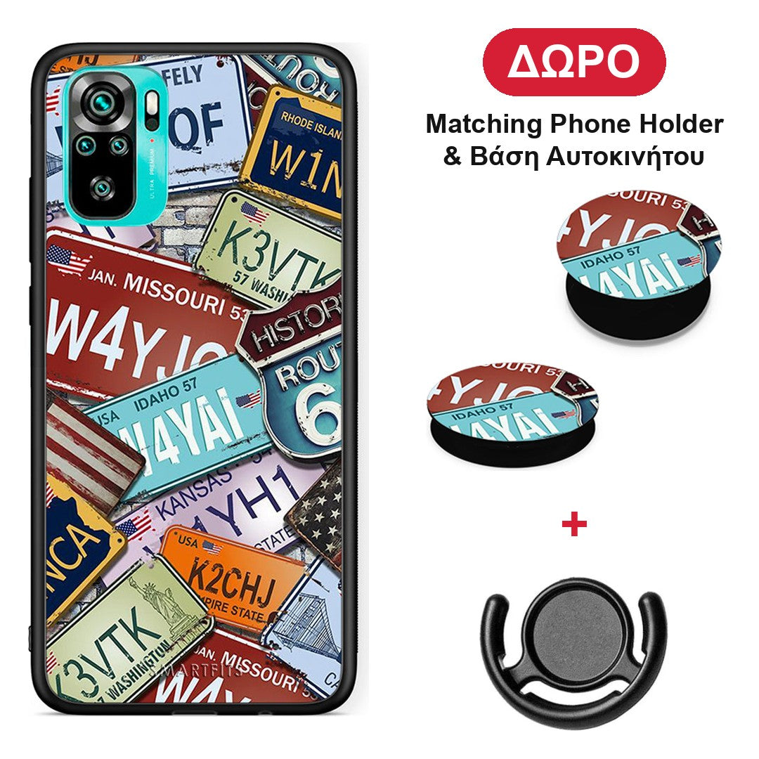 Car Plates - Xiaomi Poco M5s θήκη + Δώρο Phone Holder & Βάση Αυτοκινήτου