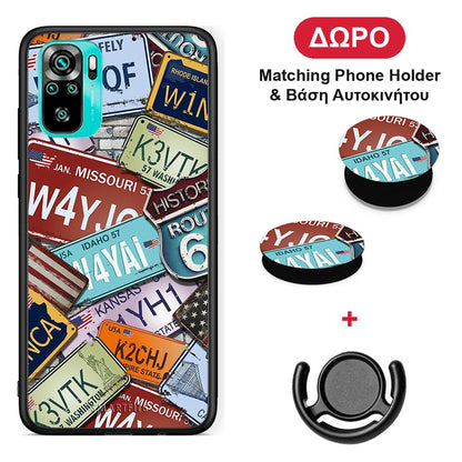 Car Plates - Xiaomi Poco M5s θήκη + Δώρο Phone Holder & Βάση Αυτοκινήτου
