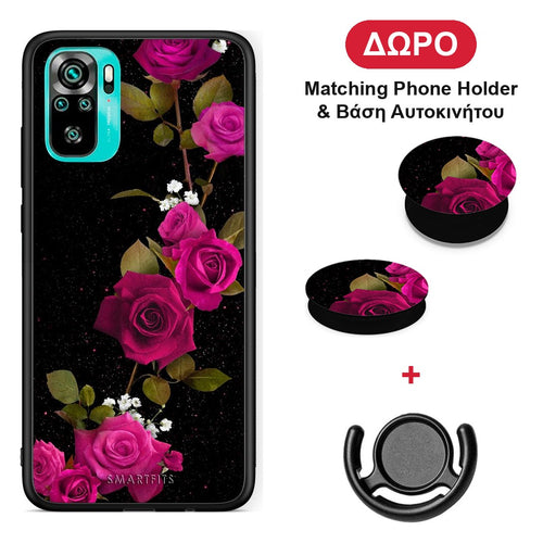 Flower Red Roses - Xiaomi Poco M5s θήκη + Δώρο Phone Holder & Βάση Αυτοκινήτου