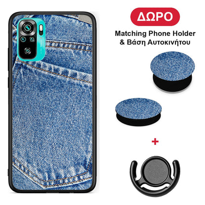 Jeans Pocket - Xiaomi Poco M5s θήκη + Δώρο Phone Holder & Βάση Αυτοκινήτου