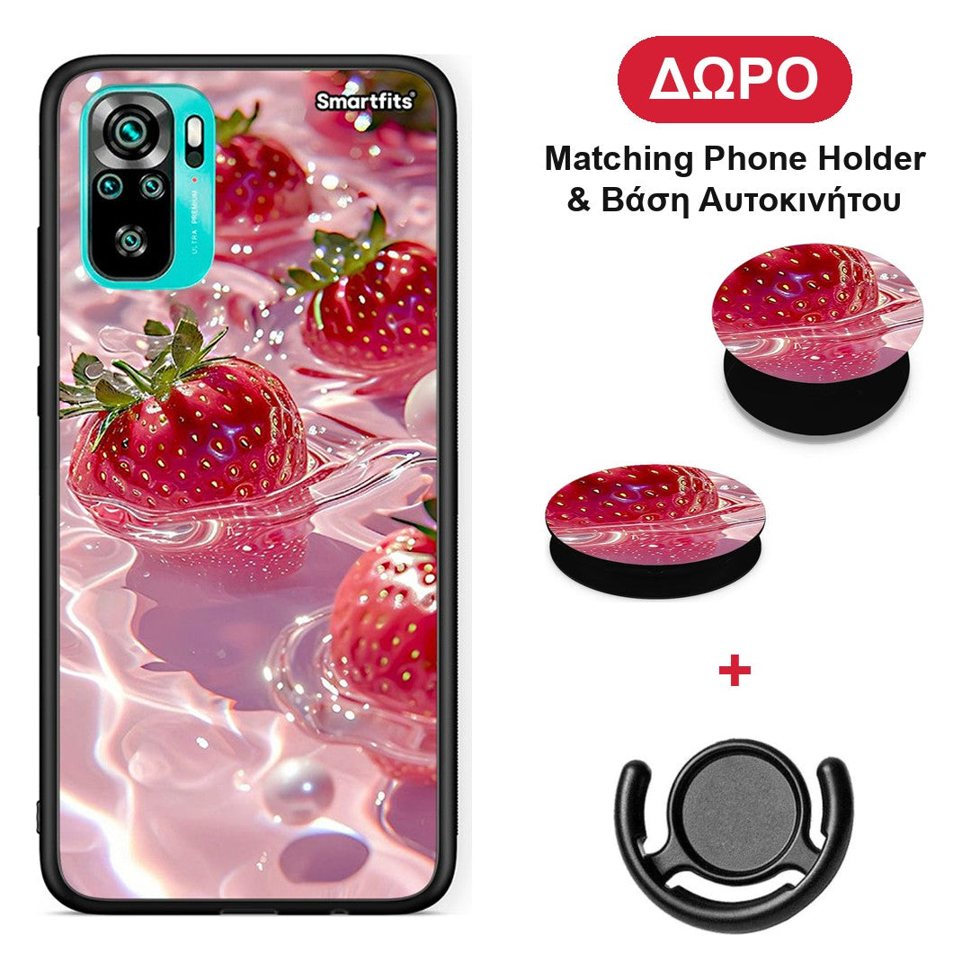 Juicy Strawberries - Xiaomi Poco M5s θήκη + Δώρο Phone Holder & Βάση Αυτοκινήτου