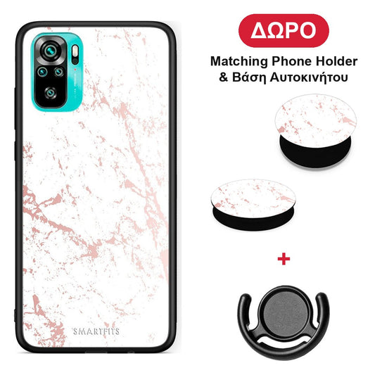 Marble Pink Splash - Xiaomi Poco M5s θήκη + Δώρο Phone Holder & Βάση Αυτοκινήτου
