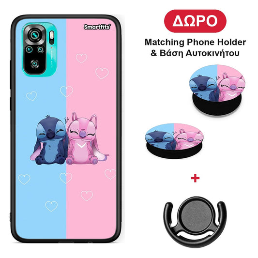 Stitch And Angel - Xiaomi Poco M5s θήκη + Δώρο Phone Holder & Βάση Αυτοκινήτου