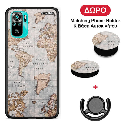 World Map - Xiaomi Poco M5s θήκη + Δώρο Phone Holder & Βάση Αυτοκινήτου