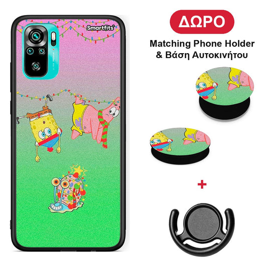 Xmas Lights - Xiaomi Poco M5s θήκη + Δώρο Phone Holder & Βάση Αυτοκινήτου