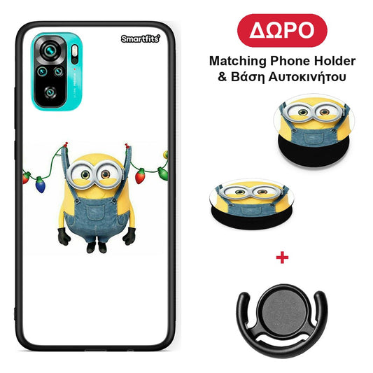 Xmas Minion Lights - Xiaomi Poco M5s θήκη + Δώρο Phone Holder & Βάση Αυτοκινήτου