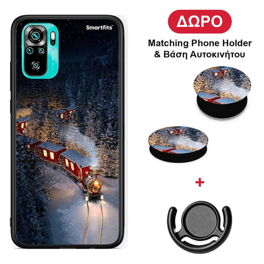 Xmas Train - Xiaomi Poco M5s θήκη + Δώρο Phone Holder & Βάση Αυτοκινήτου